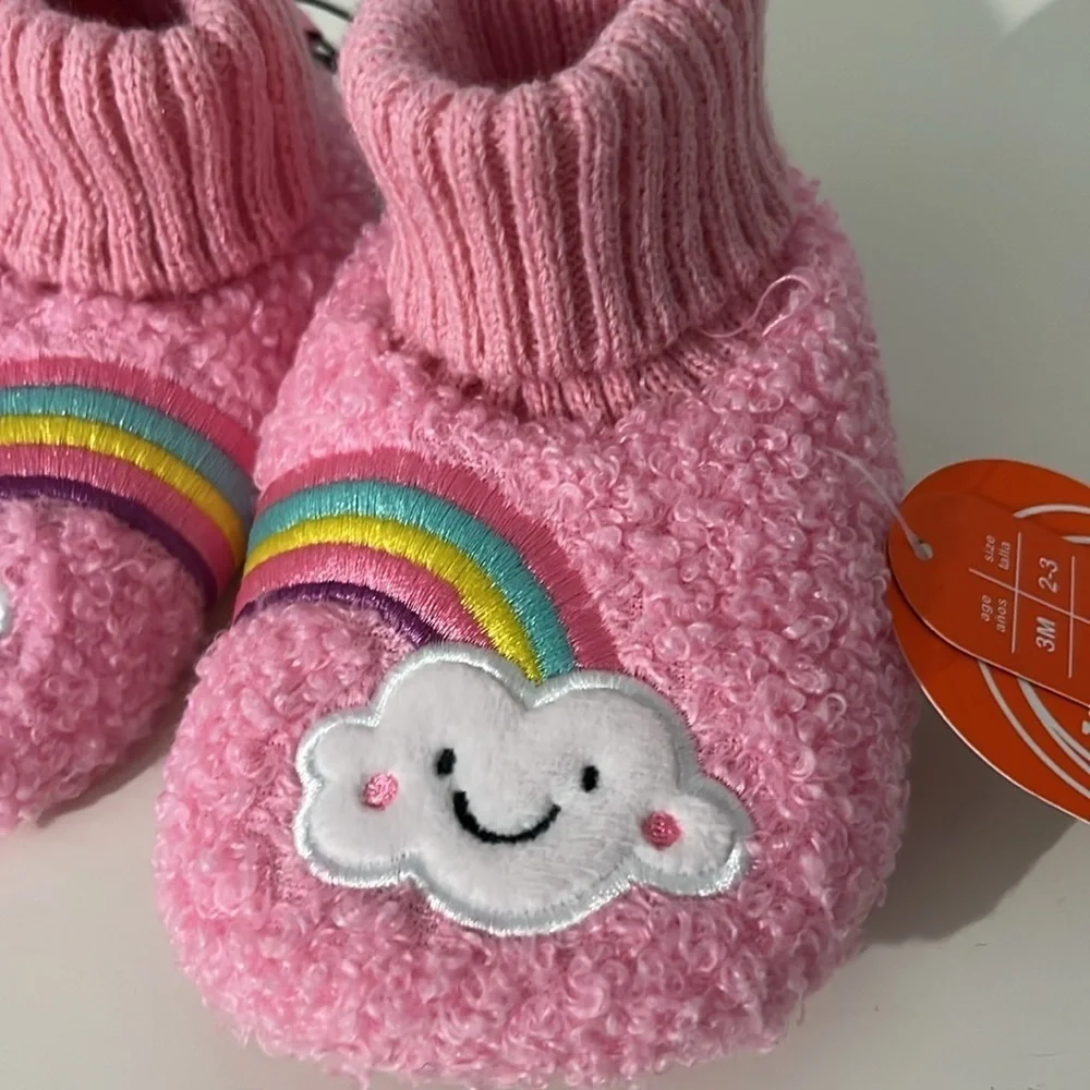 New Wonder Nation Baby Girl’s Rainbow Slippers Size 5